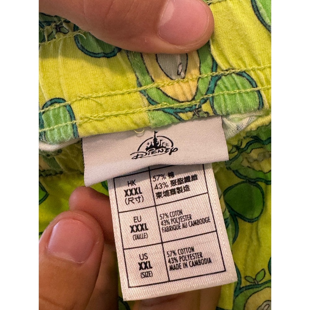 Disney Mickey Mouse Avocado Pajama Shorts Mens XXL Green All Over Print Lounge - Picture 3 of 7